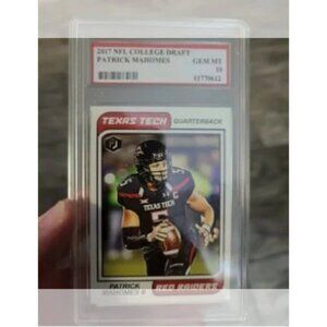 Graded Patrick Mahomes 2017 Rookie custom football card
